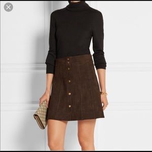 Frame Le Paneled Suede Skirt